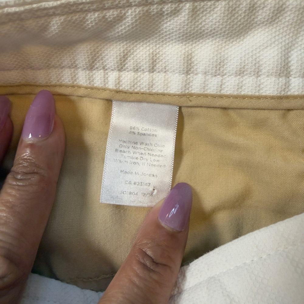 Talbots Hampshire Petites White Textured Ankle Pants 12P Cotton Blend Straight - Picture 7 of 10